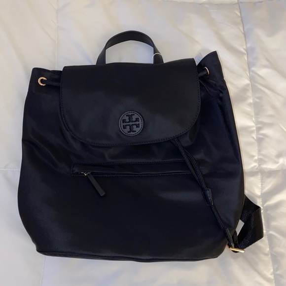 Draw string nylon backpack.